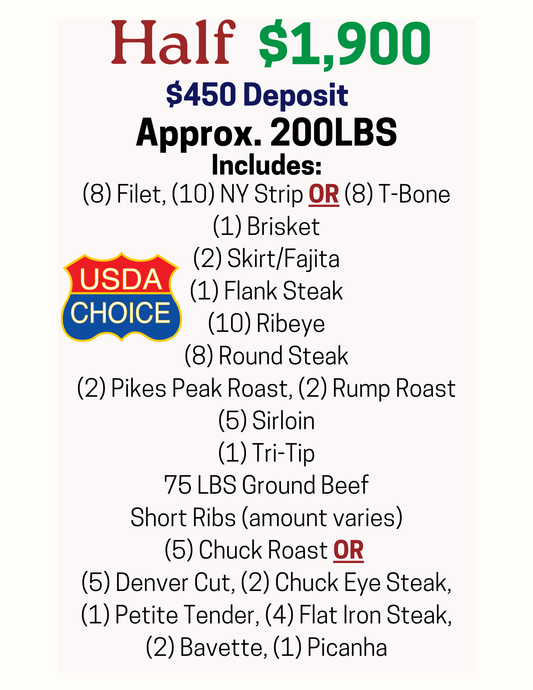 1/2 Beef Deposit