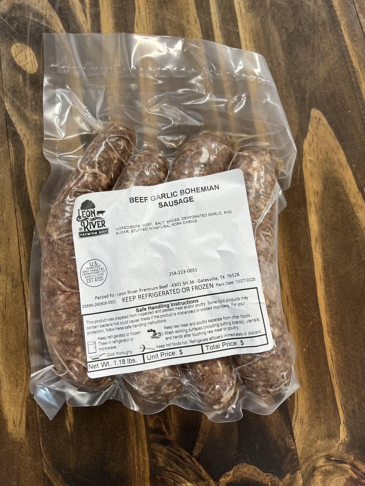 Leon River Uncooked Sausage