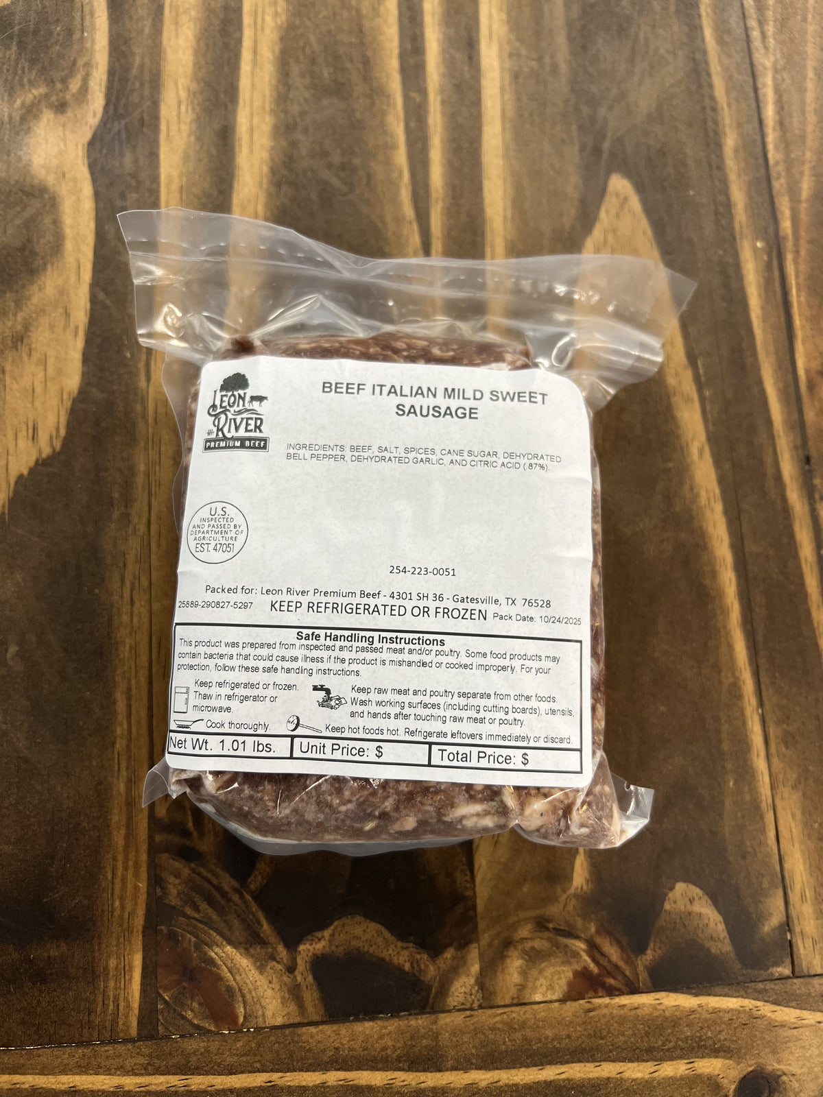 Leon River Uncooked Sausage